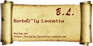 Borbély Leonetta névjegykártya